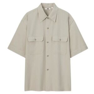 Lemaire Uniqlo U Oversize Short Sleeve Camp Workshirt Lycocell XS/S Linen Beige